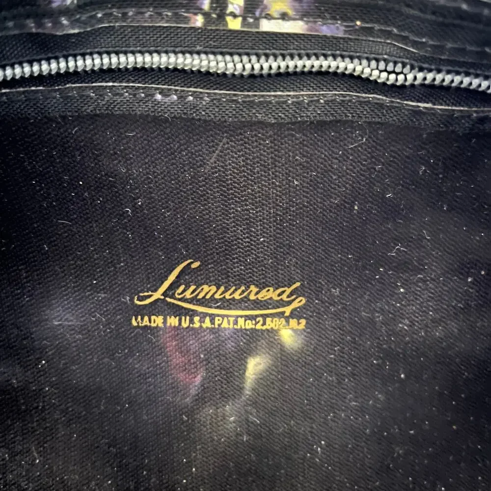 Vintage Lumured Navy Blue Luma Mesh Crossbody Clutch Frame Handbag Evening Bag